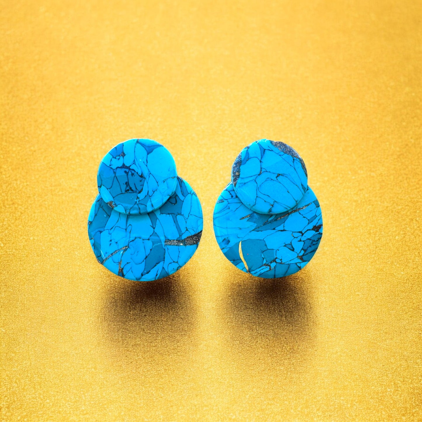 Pendientes esfera turquesa