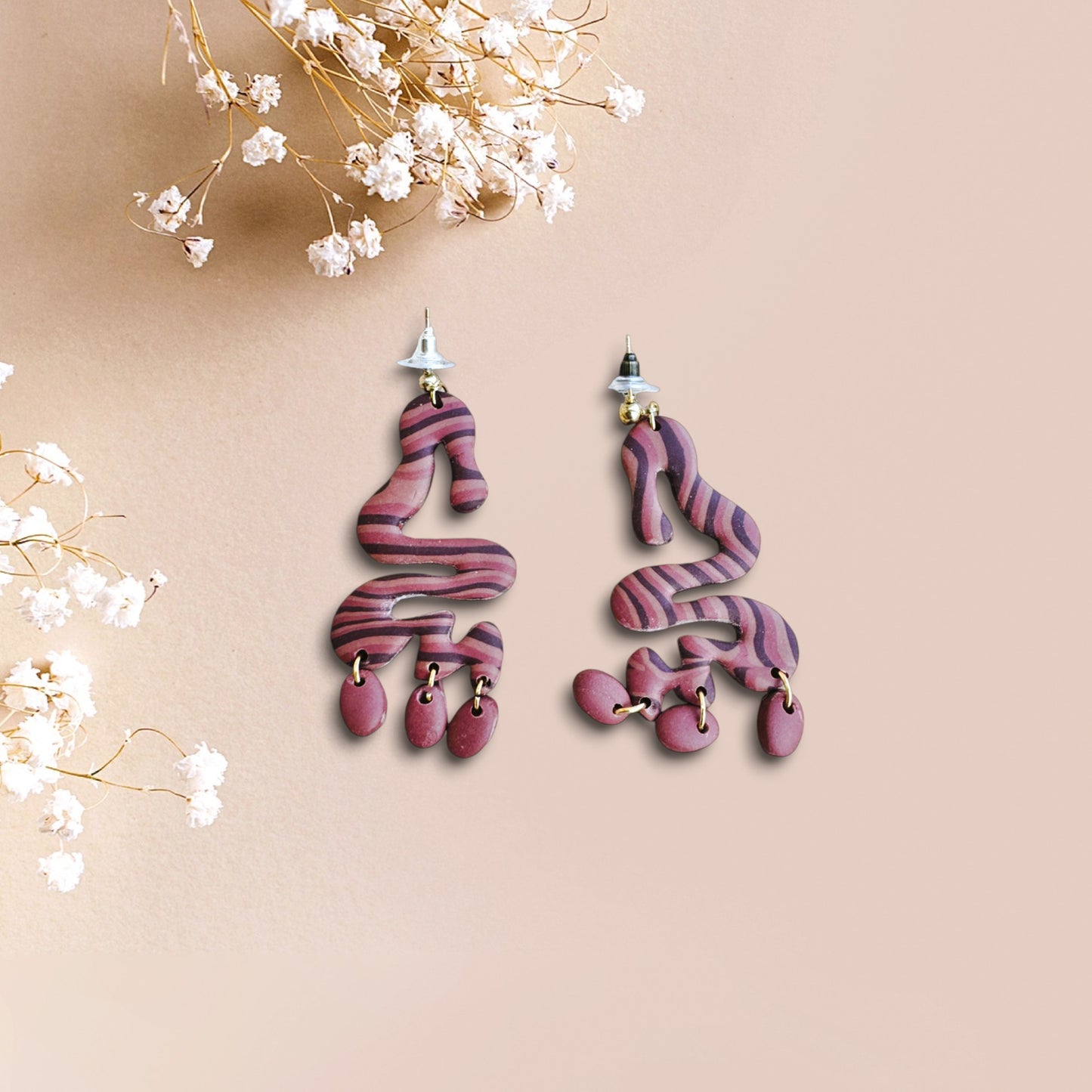 Pendientes Boho Efecto Madera