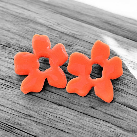 Pendientes Petunia naranja fluor